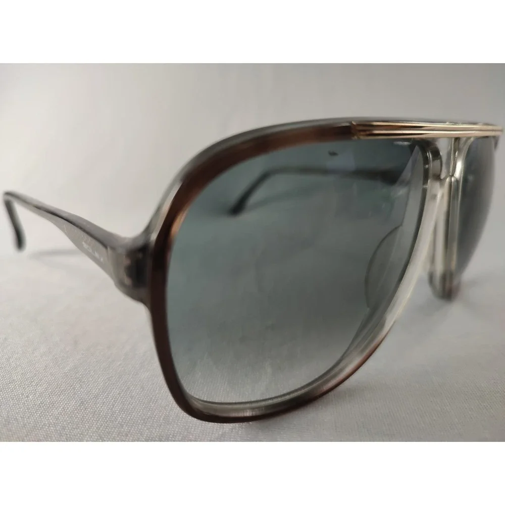 Vintage Solex SY-57 Gray Aviator Sunglasses 59-21-145 Sweat Bar Retro Japan‎